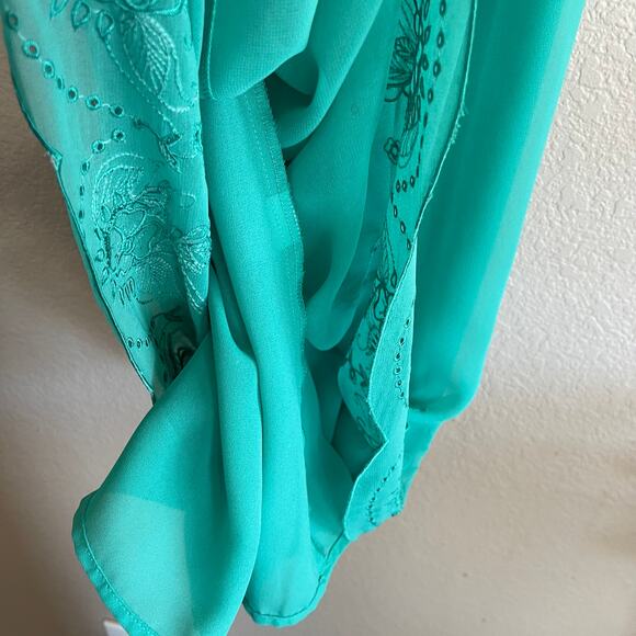 ASOS Green Babydoll Open Back Dress Size 2 - Picture 8 of 9